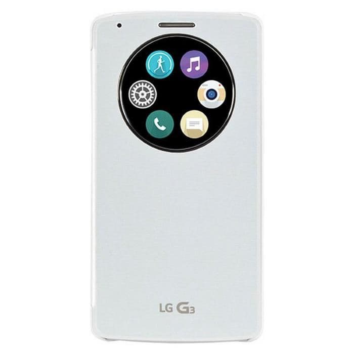 Оригинален калъф с отвор за LG G3s - LG Quick Circle Case CCF-490G (бял)