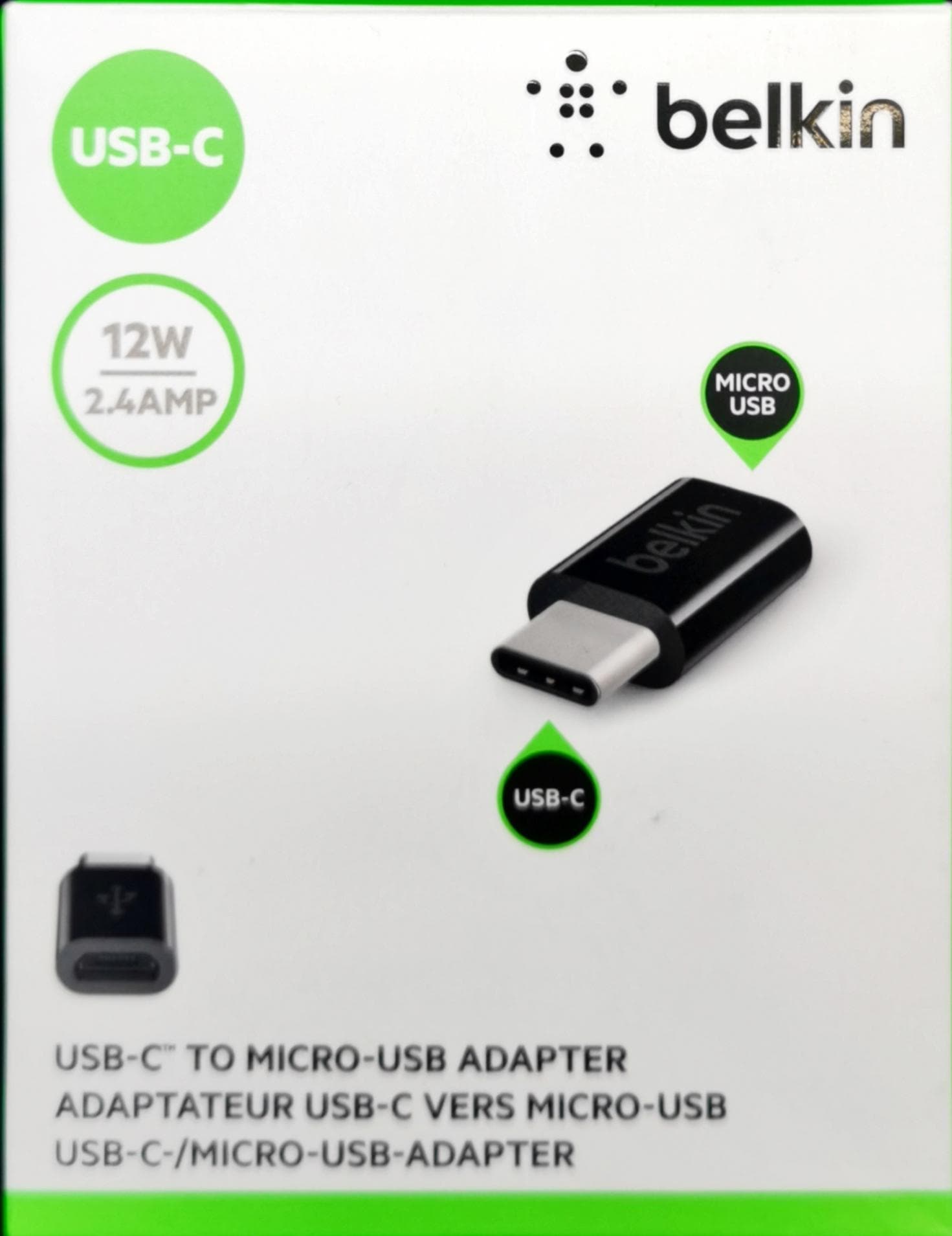 Belkin USB-C to MicroUSB Adapter - USB-C към MicroUSB адаптер за устройства с USB-C порт