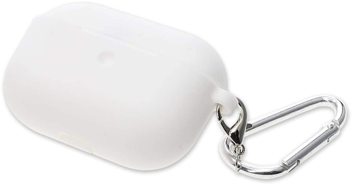 Силиконов калъф с карабинер за Apple Airpods Pro - 4smarts Silicone Case with Carabiner for Apple AirPods Pro (бял)