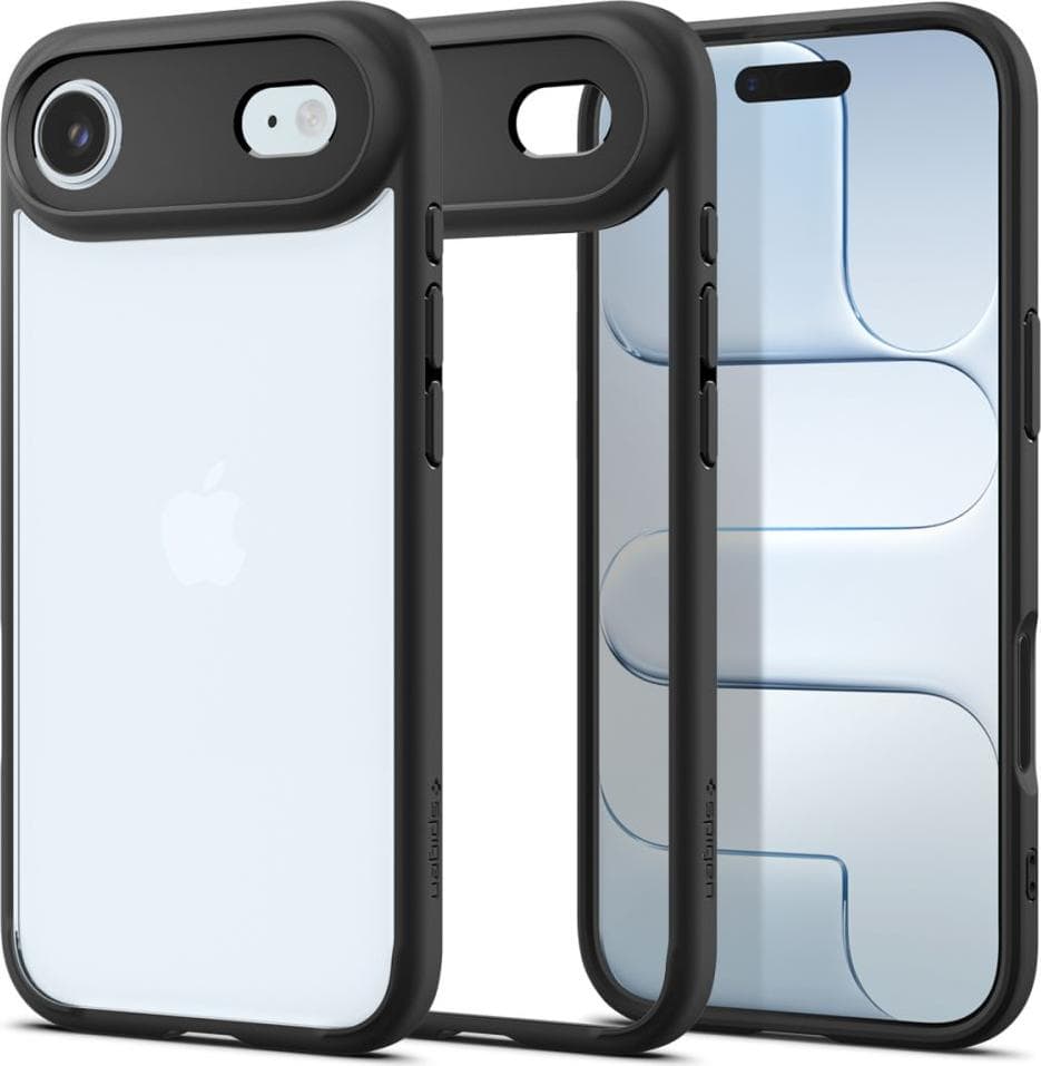Хибриден кейс с висока степен на защита за iPhone 17 Air - Spigen Ultra Hybrid Case (черен-прозрачен)
