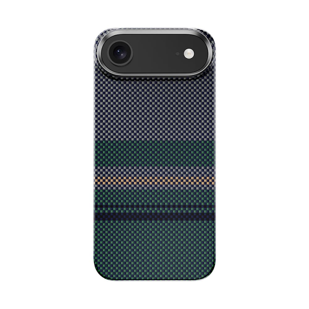 Кевларен кейс с MagSafe за iPhone 17 Air - Benks Armor Air Aurora Kevlar Case 600D (черен-зелен)