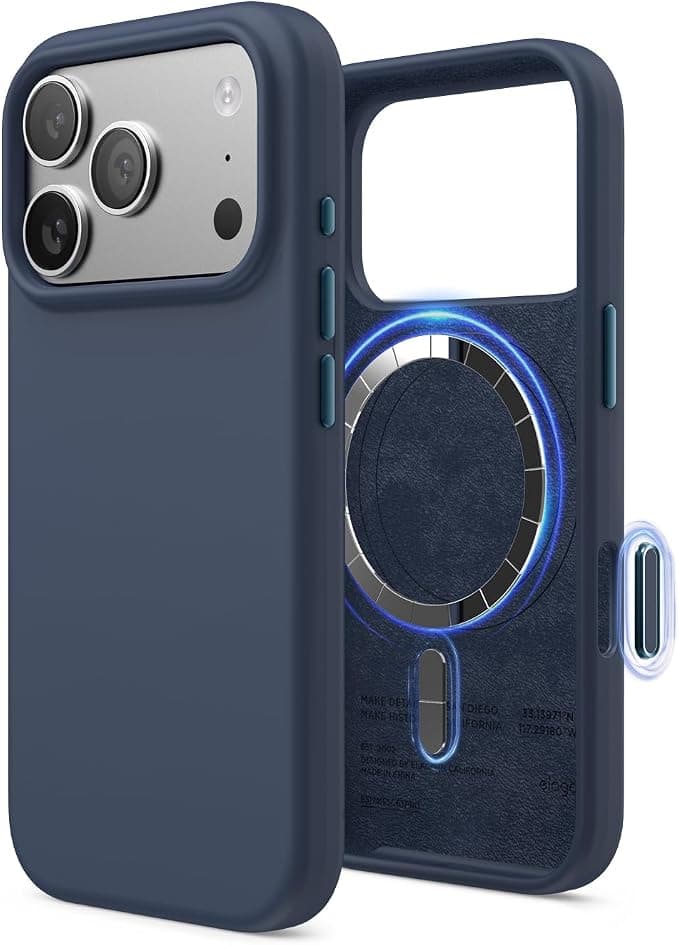 Силиконов (TPU) калъф с MagSafe за iPhone 17 Pro - Elago Magnetic Soft Silicone Case (тъмносин)