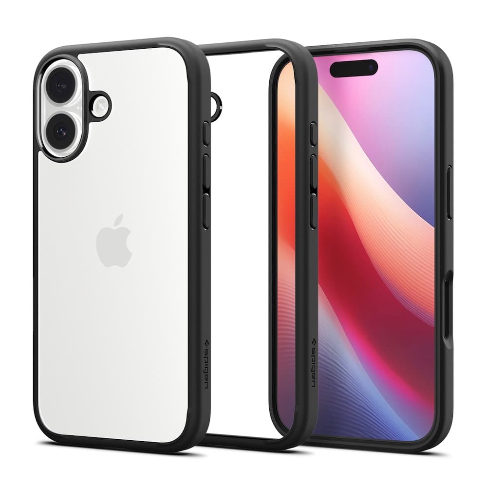 Хибриден кейс с висока степен на защита за iPhone 17 - Spigen Ultra Hybrid Case (черен-прозрачен)