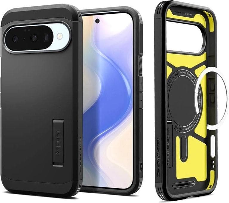 Хибриден кейс с най-висока степен на защита с MagSafe за Google Pixel 10, Pixel 10 Pro - Spigen Tough Armor MagSafe Case (черен)