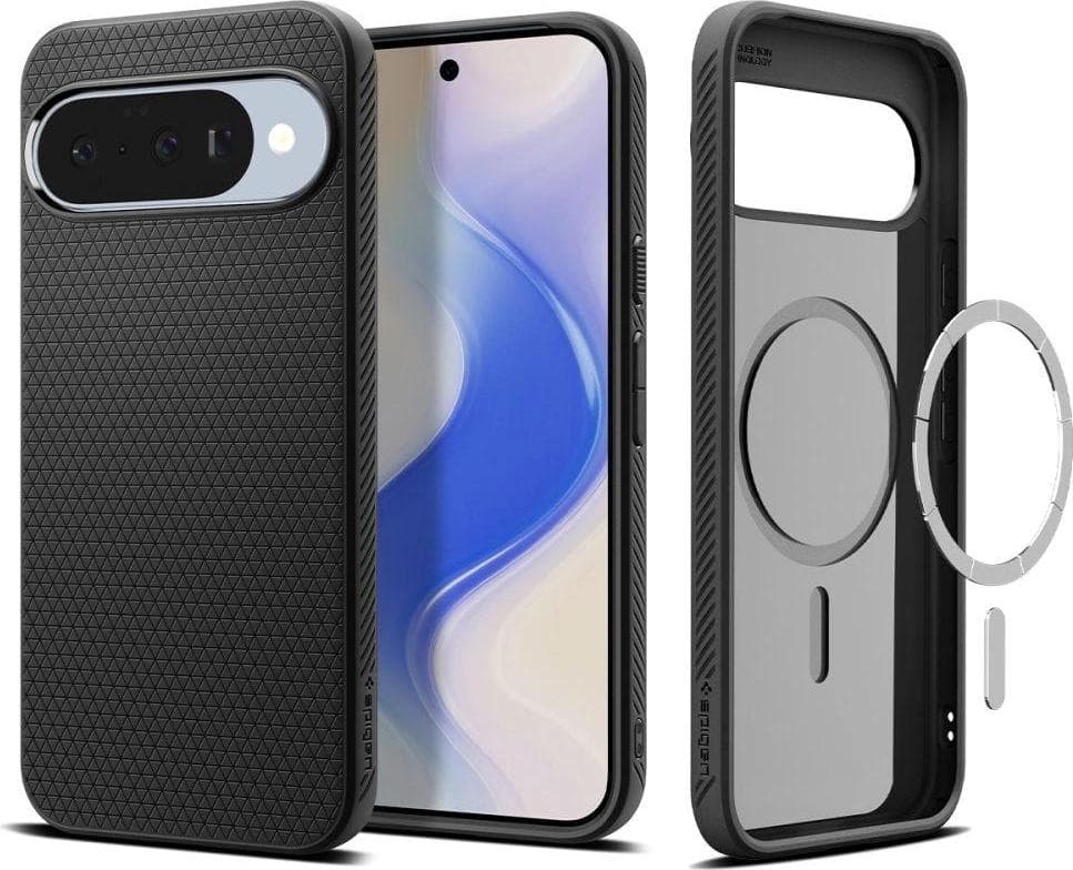 Удароустойчив силиконов (TPU) калъф с MagSafe за Google Pixel 10 Pro, Pixel 10 (черен) - Spigen Liquid Air MagSafe Case
