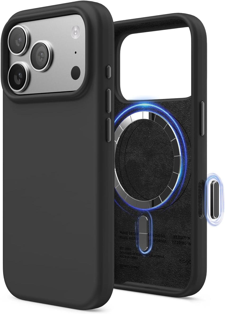 Силиконов (TPU) калъф с MagSafe за iPhone 17 Pro - Elago Magnetic Soft Silicone Case (черен)