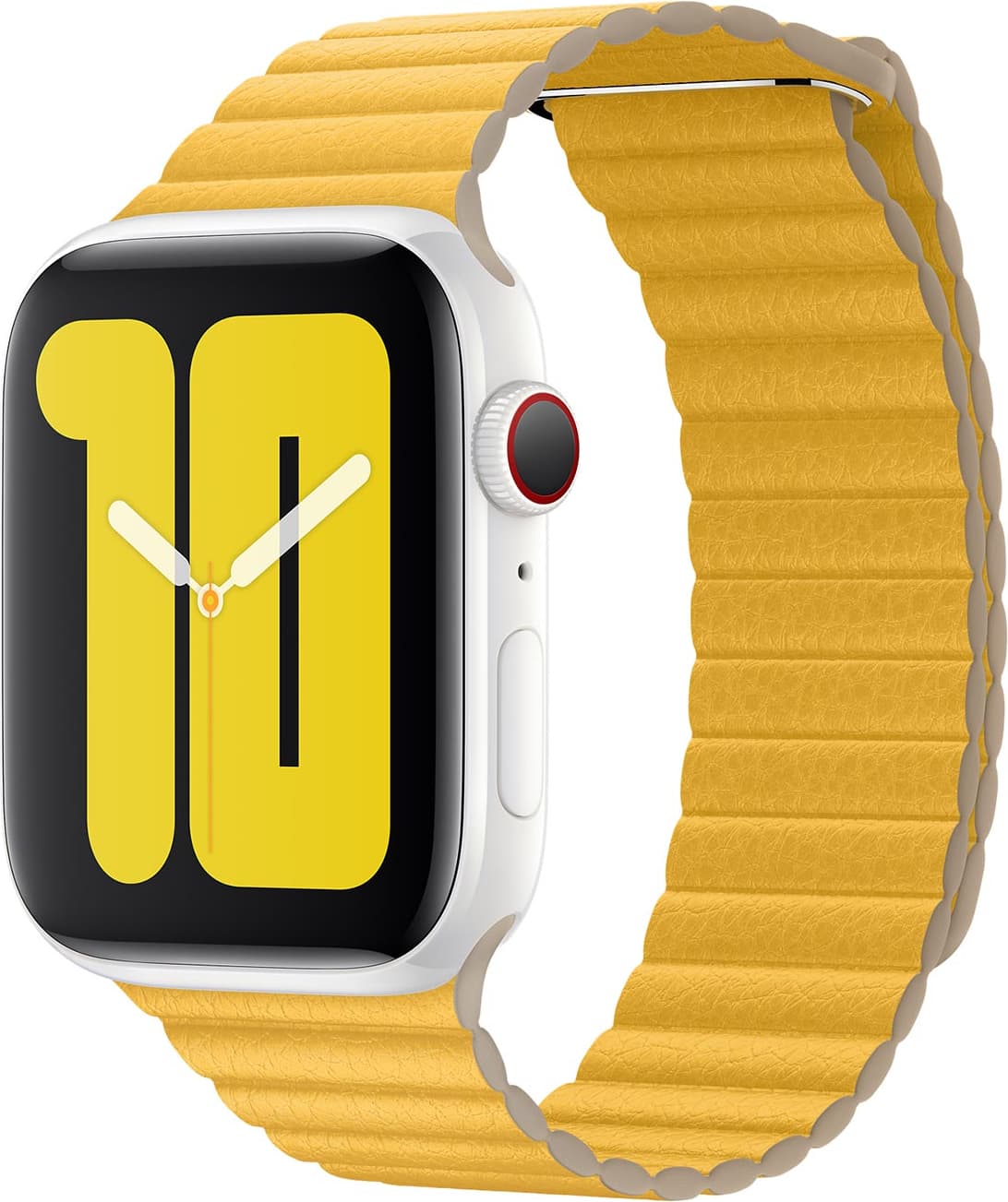 Оригинална кожена каишка от естествена кожа за Apple Watch 42мм, 44мм, 45мм, 46мм, Ultra, Ultra 2 49мм - Apple Meyer Lemon Leather Loop Large