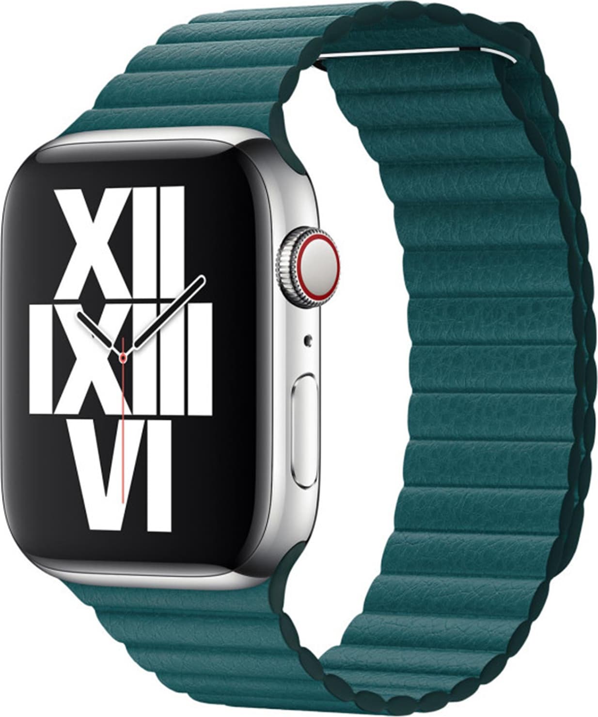 Оригинална кожена каишка от естествена кожа за Apple Watch 42мм, 44мм, 45мм, 46мм, Ultra, Ultra 2 49мм - Apple Leather Loop Peacock Large