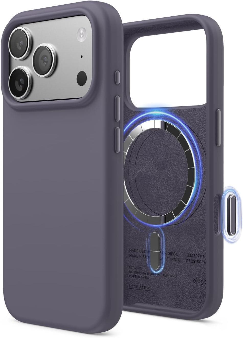 Силиконов (TPU) калъф с MagSafe за iPhone 17 Pro - Elago Magnetic Soft Silicone Case (лилав)