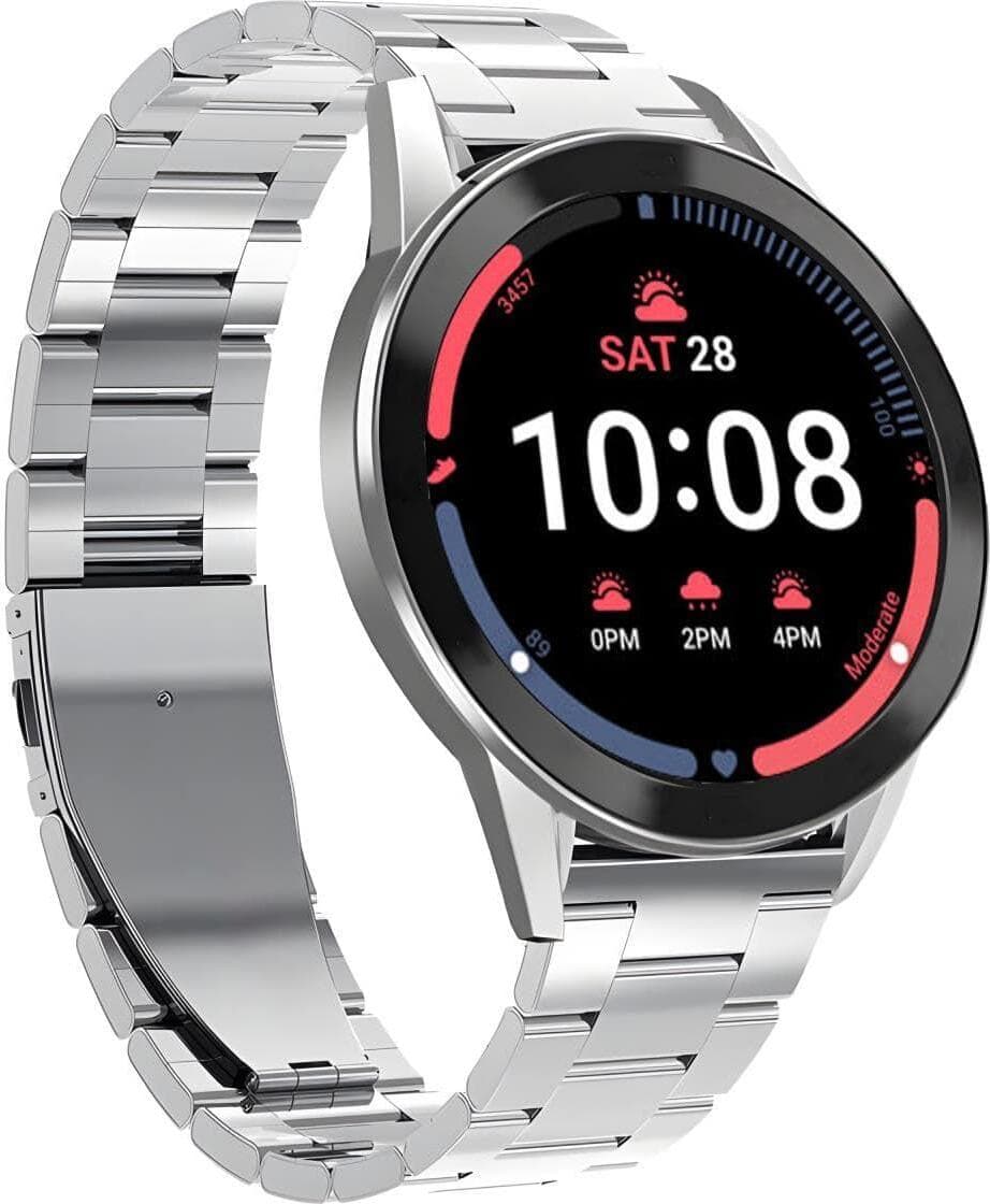 Каишка от неръждаема стомана за Samsung Galaxy Watch, Huawei Watch, Xiaomi, Garmin и други часовници с 20мм захват - Puro Metal Stainless Steel Band 20mm (сребрист)