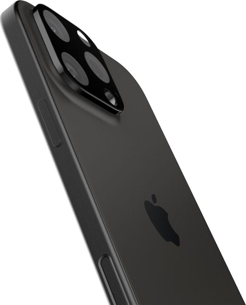 Комплект 2 броя предпазни стъклени протектора за камерата на iPhone 14, 15, 16 Pro, iPhone 14, 15, 16 Pro Max - Spigen Optik Pro tR Ez Fit Lens Protector (черен)