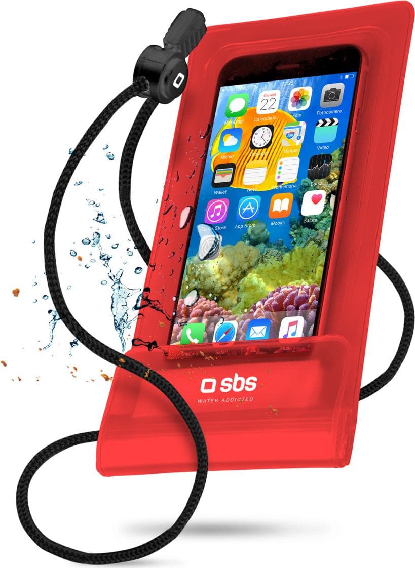 Универсален водоустойчив калъф за смартфони до 6.5 инча - SBS Waterproof Universal Case IPX8 (червен)