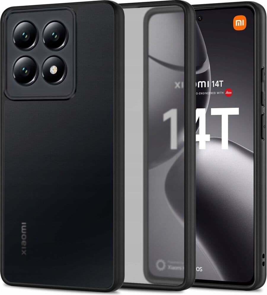 Хибриден удароустойчив кейс за Xiaomi 14T Pro - Tech-Protect MagMat Hybrid Case (черен-прозрачен)