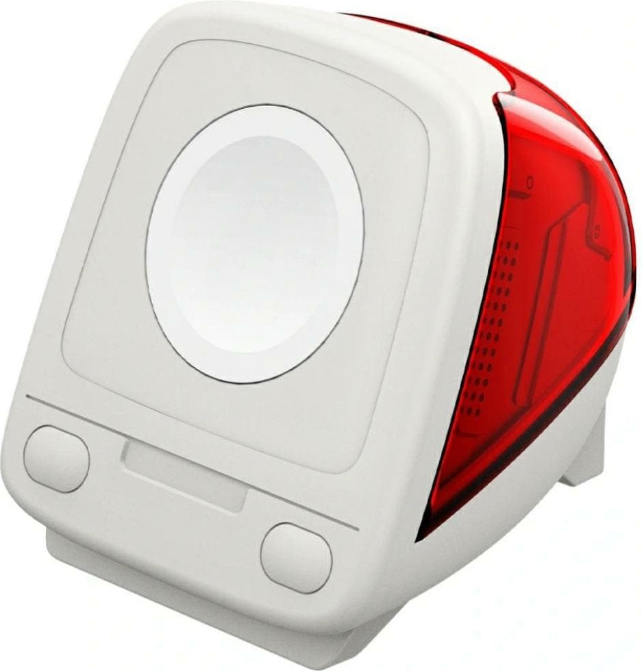 Силиконова винтидж поставка с формата на iMac G3 за Apple Watch 42мм, 44мм, 45мм, 46мм, Ultra 49мм - Spigen Classic C1 Apple Watch Silicone Stand (червен)