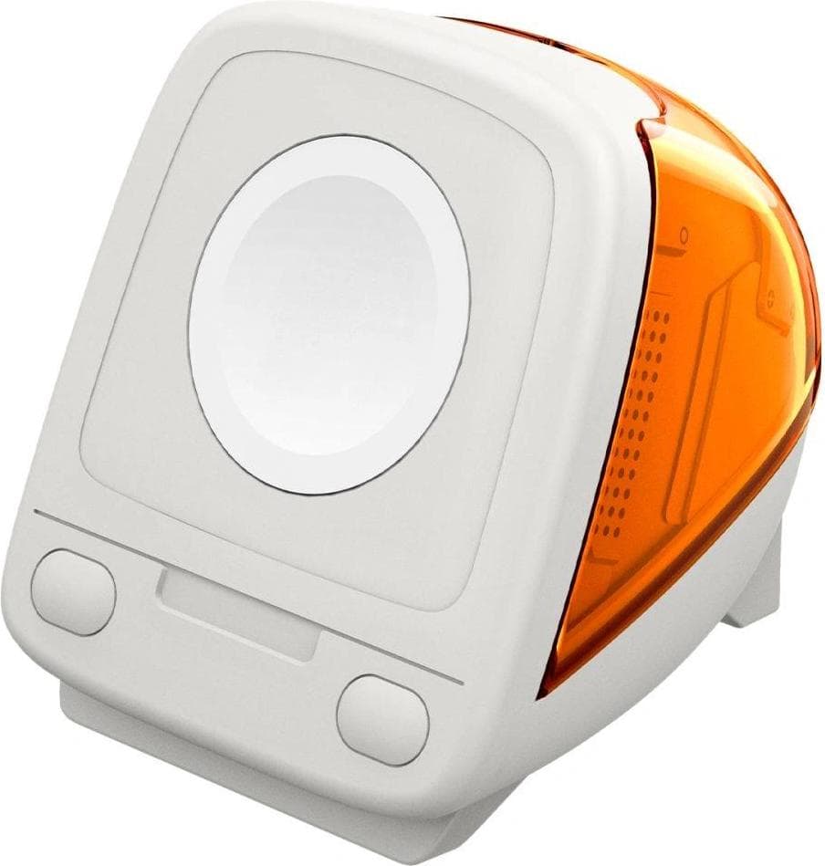 Силиконова винтидж поставка с формата на iMac G3 за Apple Watch 42мм, 44мм, 45мм, 46мм, Ultra 49мм - Spigen Classic C1 Apple Watch Silicone Stand (оранжев)