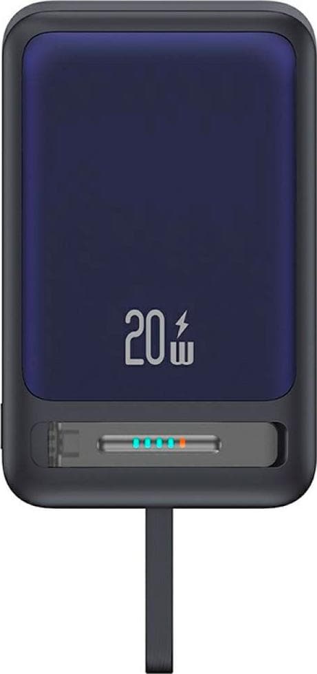 Преносима външна батерия с USB-C порт и безжично зареждане с MagSafe - Usams XM Series CD219 Wireless Charging Power Bank 10000 mAh 22.5W (черен)