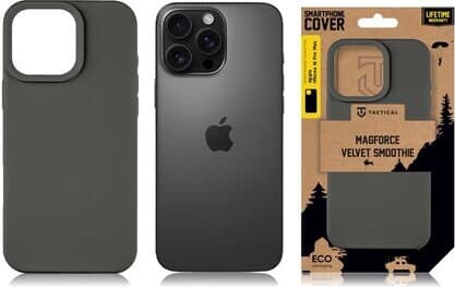 Силиконов калъф с MagSafe за iPhone 16 Pro Max - Tactical MagForce Velvet Smoothie Cover (тъмносив)