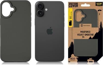 Силиконов калъф с MagSafe за iPhone 16 Plus - Tactical MagForce Velvet Smoothie Cover (тъмносив)