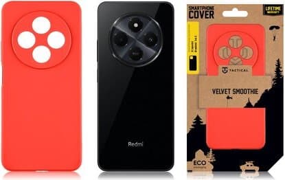 Силиконов калъф за Xiaomi Redmi 14C, Xiaomi Redmi A4 5G, Poco C75 - Tactical Velvet Smoothie Cover (червен)