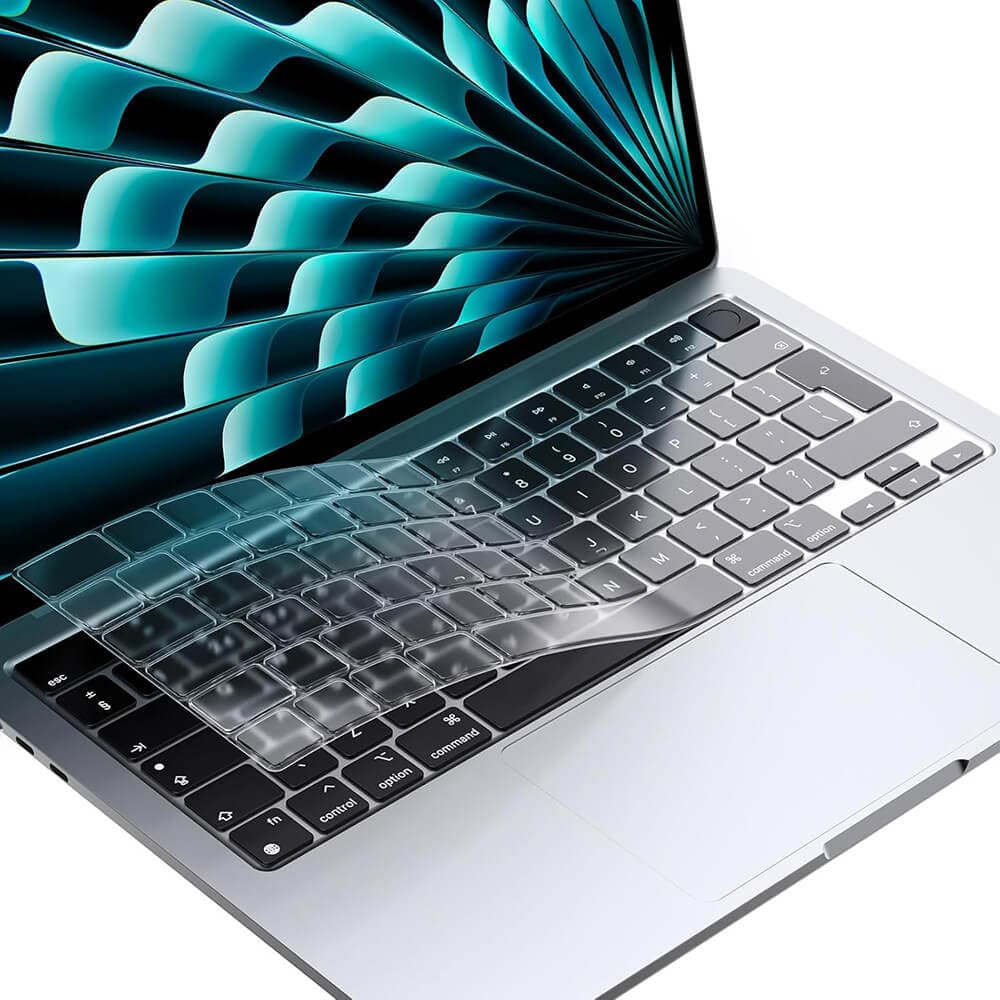 Силиконов протектор за клавиатурата на MacBook Pro 14 (2021-2024), MacBook Air 13 и 15 (2022-2025) (EU стандарт) - Techsuit Premium Keyboard Cover PureTypeX (KC1) (прозрачен-мат)