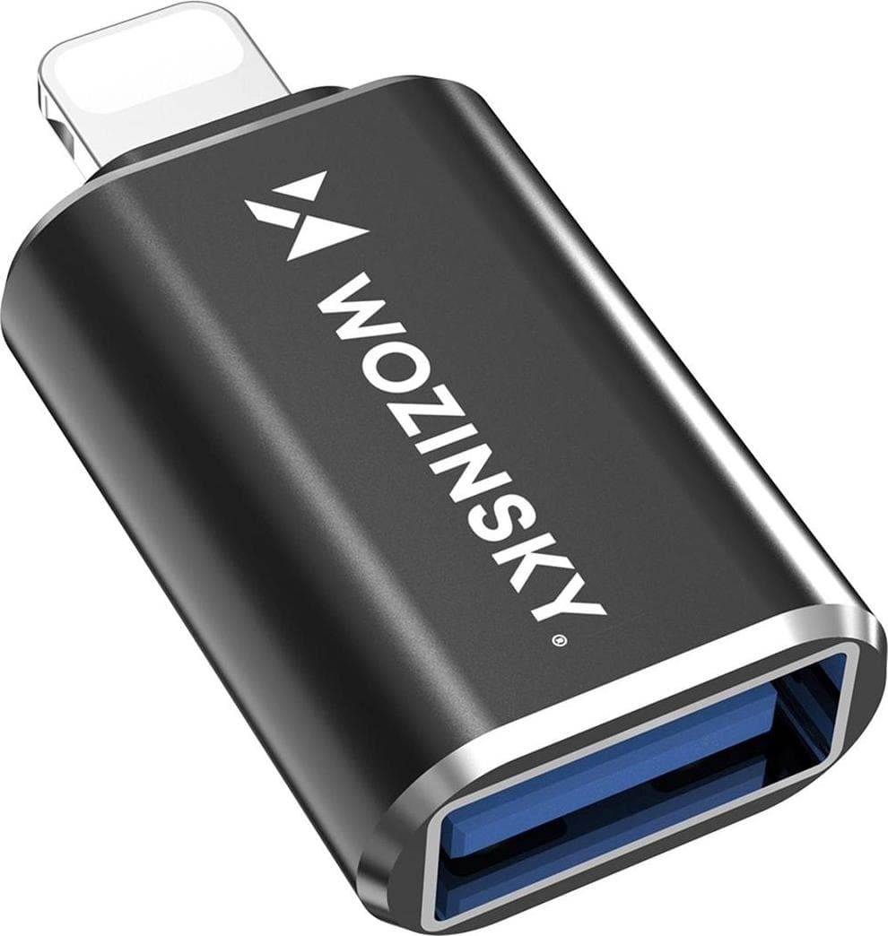 Адаптер от Lightning мъжко към USB-A женско за Apple устройства с Lightning порт - Wozinsky WALA-01 Lightning to USB-A Adapter (черен)