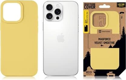 Силиконов калъф с MagSafe за iPhone 16 Pro Max - Tactical MagForce Velvet Smoothie Cover (жълт)