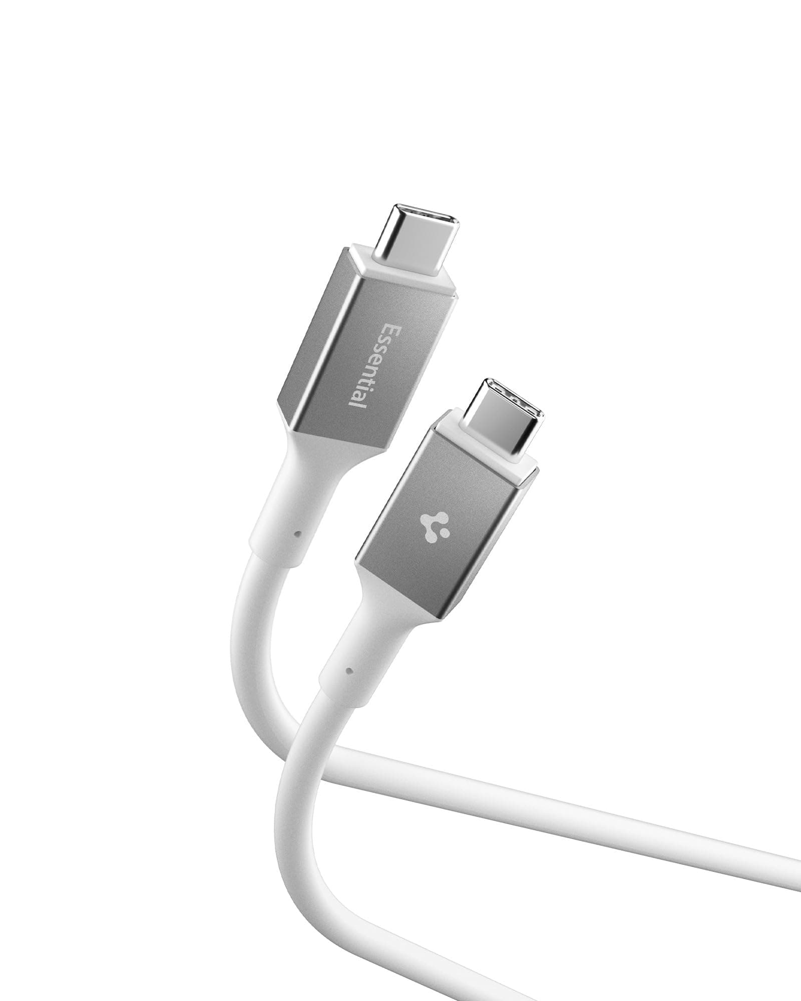 Кабел с бързо зареждане за устройства с USB-C порт - Spigen Essential USB-C to USB-C Cable 100W (бял) (100 см)