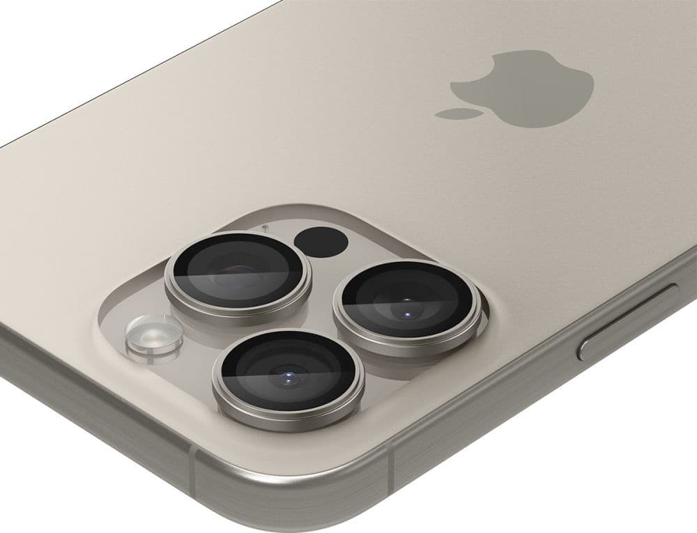 2 комплекта предпазни стъклени лещи за камерата на iPhone 17 Pro, iPhone 17 Pro Max, iPhone 16 Pro, iPhone 16 Pro Max, iPhone 15 Pro, iPhone 15 Pro Max, iPhone 14 Pro, iPhone 14 Pro Max - Spigen Glass tR EZ Fit Optik Pro Lens Protector 2 Pack (сив)