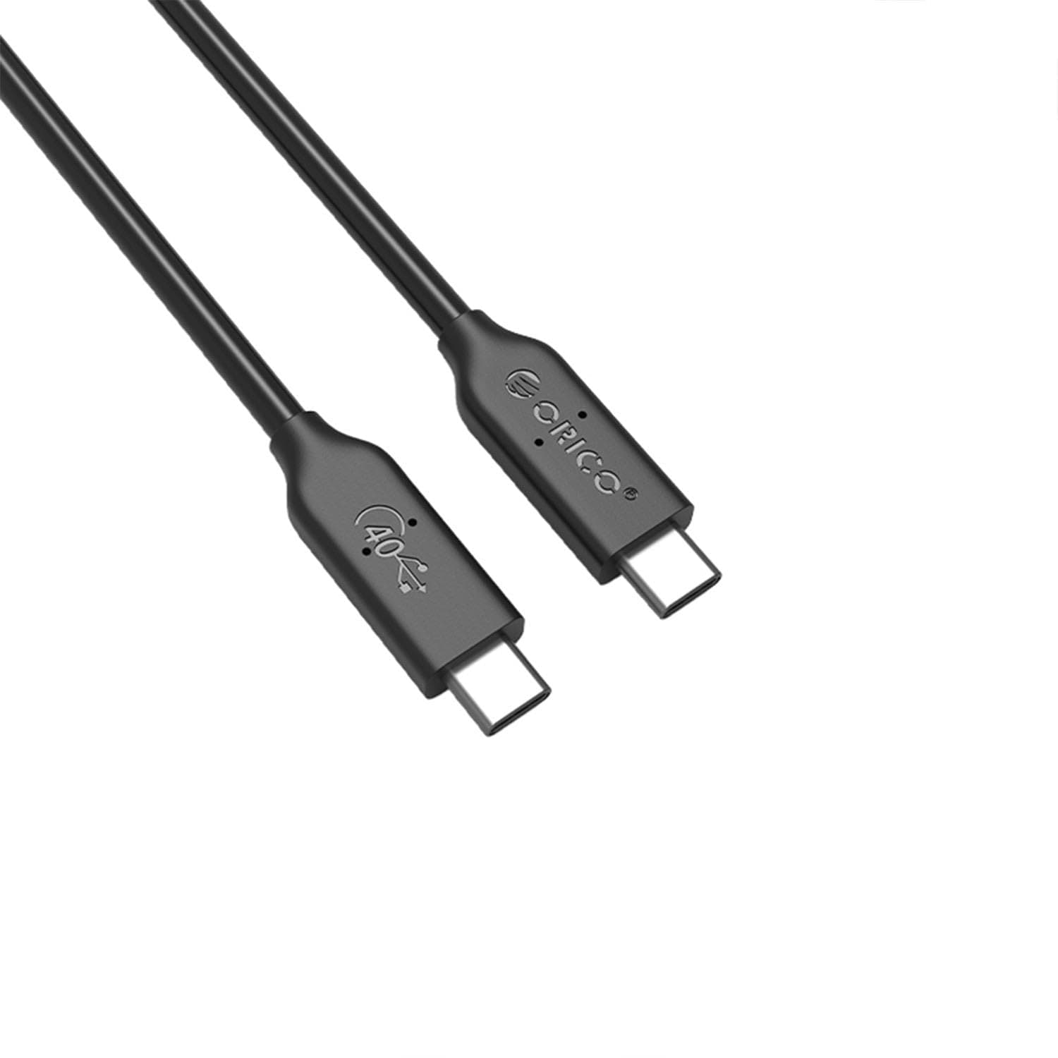 Кабел Orico U4C03-BK, от USB C 4.0(м) към USB C 4.0(м), 0.3m, 100W, черен, 8K@ 60Hz/4K@120Hz, 40 Gb/s