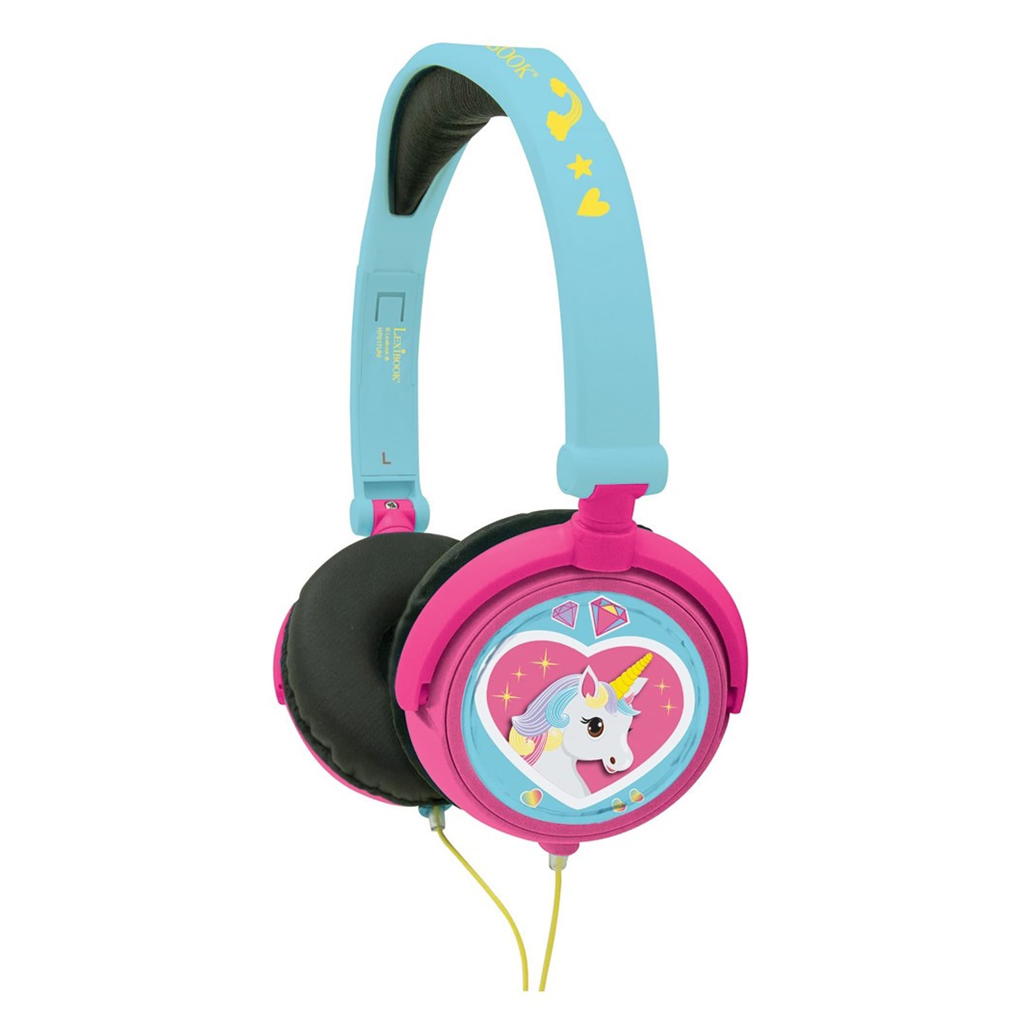 Слушалки подходящи за деца за мобилни устройства - Lexibook Unicorn Foldable Stereo Headphones (светлосин)