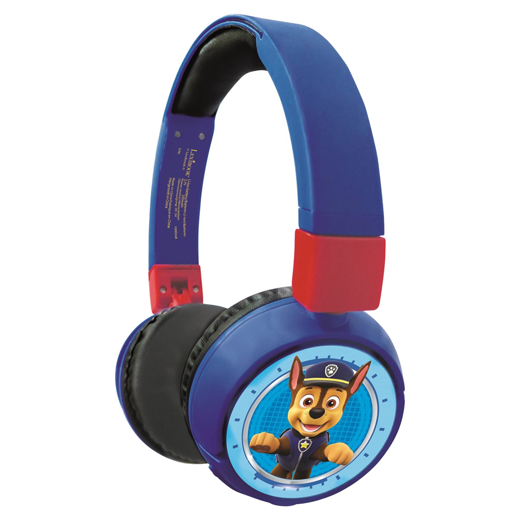 Безжични слушалки подходящи за деца - Lexibook Paw Patrol Wireless On-Ear Headphones (син-червен)