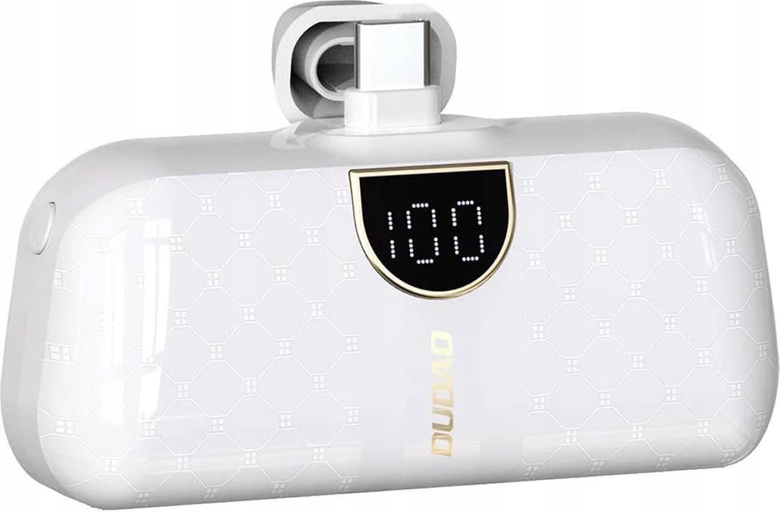 Външна батерия с USB-C конектор - Dudao K20SC Mini Power Bank 5000 mAh USB-C (бял)