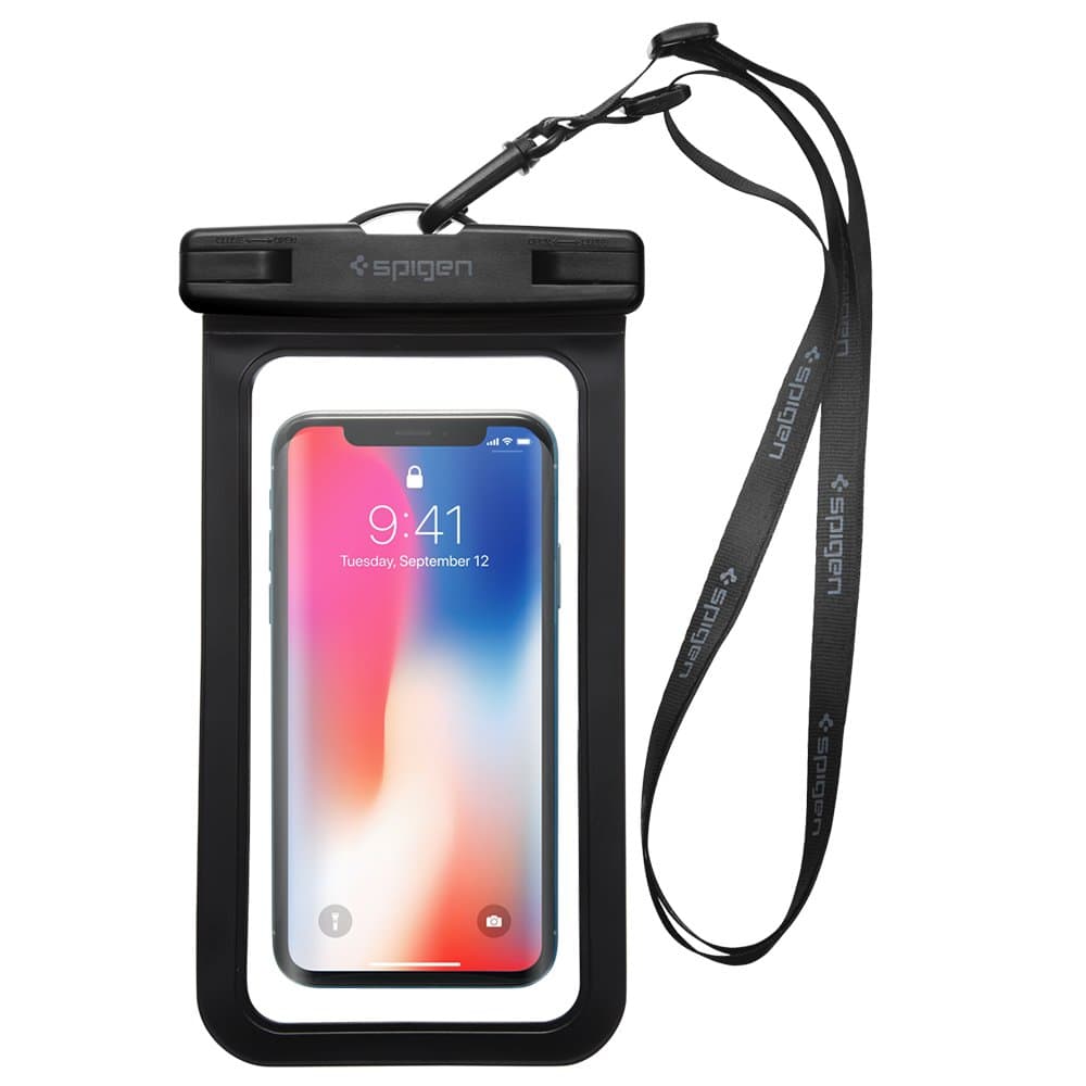 Универсален водоустойчив калъф за смартфони до 6.8 инча - Spigen Velo A600 Universal Waterproof Case IPX8 (черен)