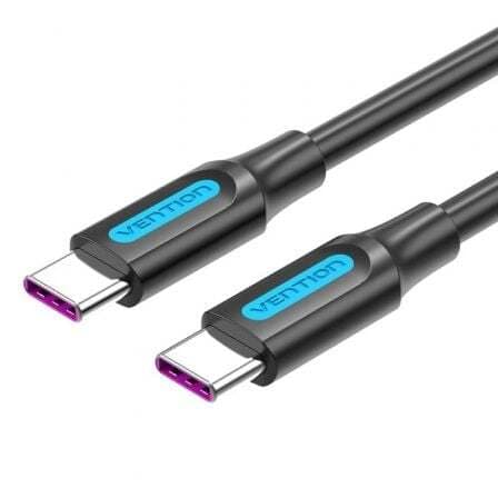 Кабел Vention COTBF, от USB C(м) към USB C(м), 1m, 100W, екраниран, черен