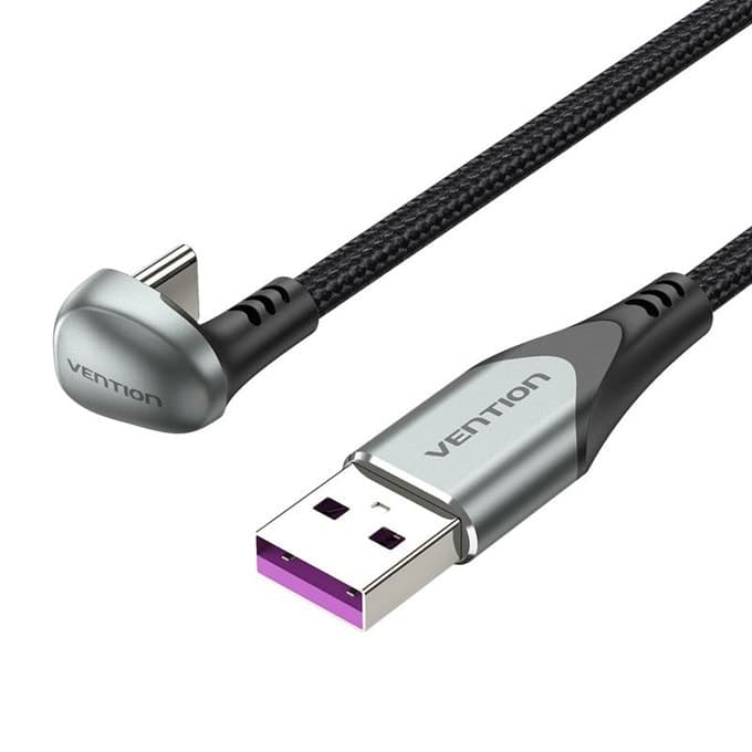 Кабел Vention COHHF, от USB A(м) към USB C(м), 1m, екраниран, черен