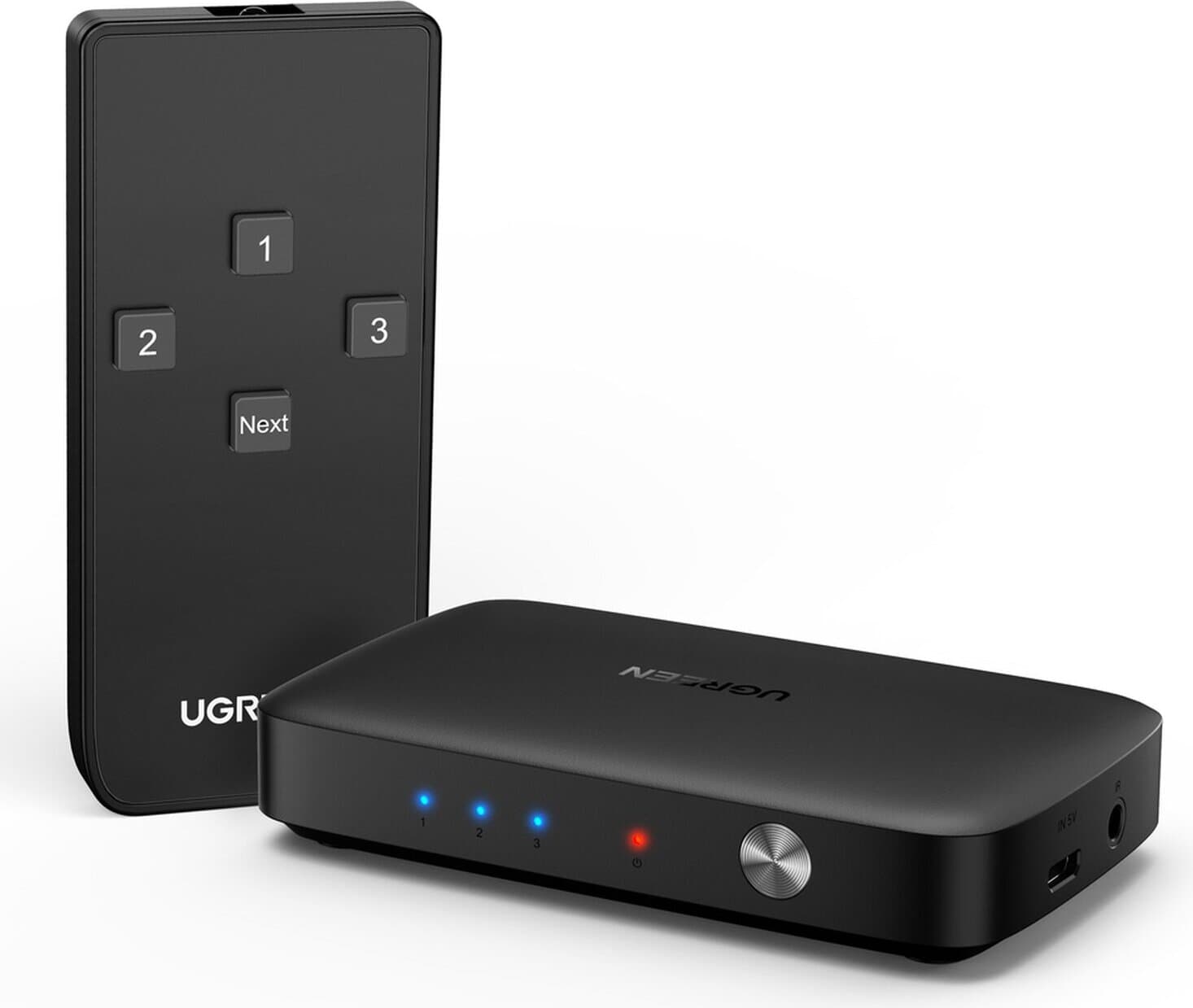 3-портов HDMI превключвател за компютри и монитори с дистанционно - Ugreen 3-Port HDMI 4K 30Hz Switch Box (черен)