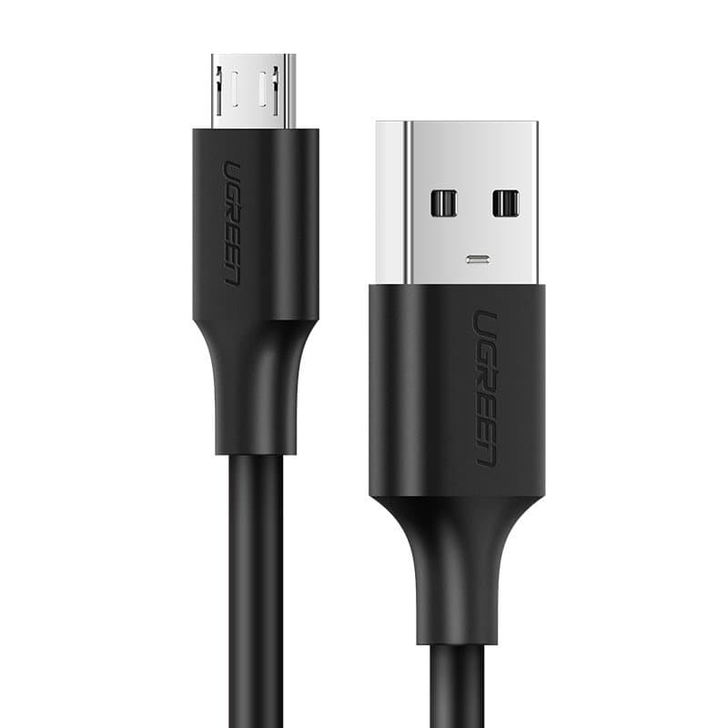 Кабел Ugreen 60136, от USB-A(м) към micro USB-B(м), 1m, черен
