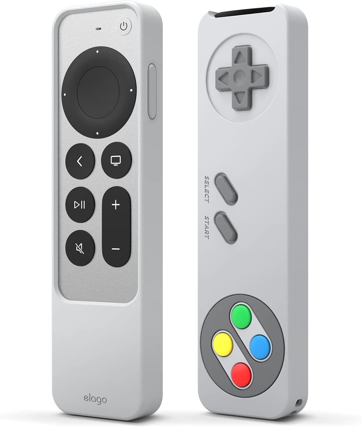Удароустойчив силиконов калъф за Apple TV Siri Remote (2021) - Elago R4 Retro Case (светлосив)