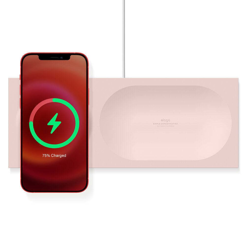 Силиконова поставка за зареждане на iPhone чрез поставяне на Apple MagSafe Charger - Elago Charging Tray for MagSafe (розов)
