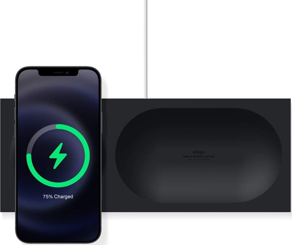 Силиконова поставка за зареждане на iPhone чрез поставяне на Apple MagSafe Charger - Elago Charging Tray for MagSafe (черен)