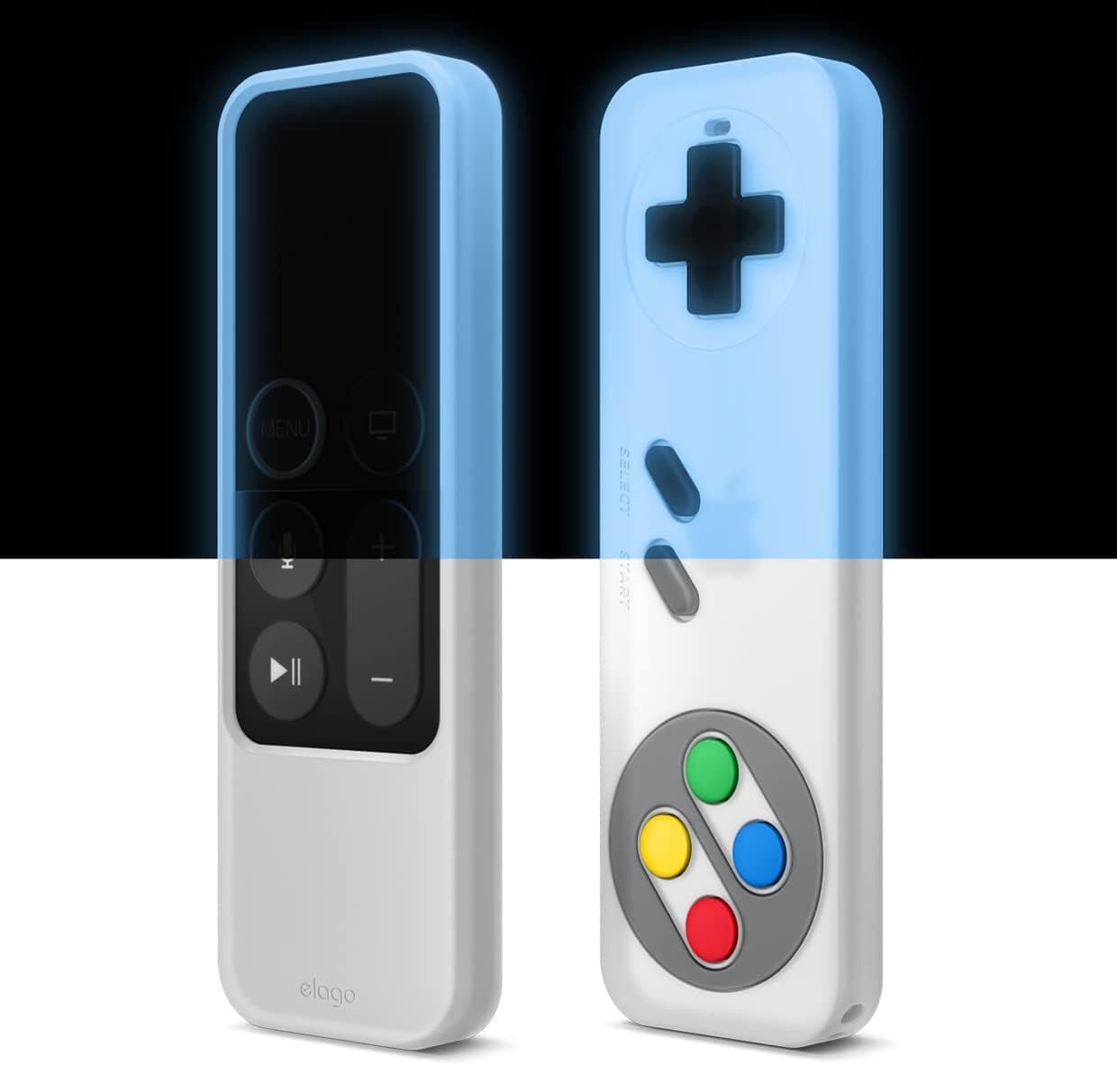 Удароустойчив силиконов калъф за Apple TV Siri Remote - Elago R4 Retro Case (бял-фосфор)
