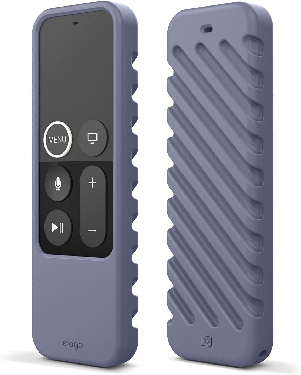 Удароустойчив силиконов калъф за Apple TV Siri Remote - Elago R3 Protective Case (лилав)