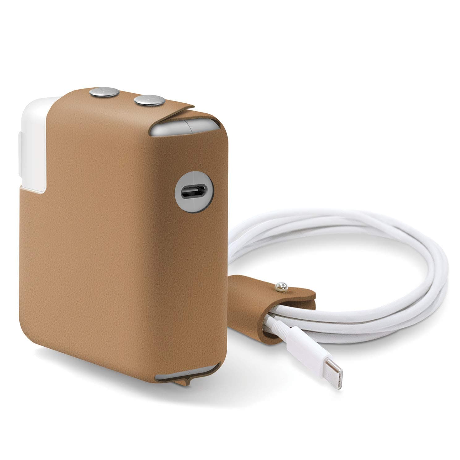 Кожен калъф (естествена кожа) за Apple USB-C 87W захранване - Elago MacBook Charger Leather Cover (кафяв)
