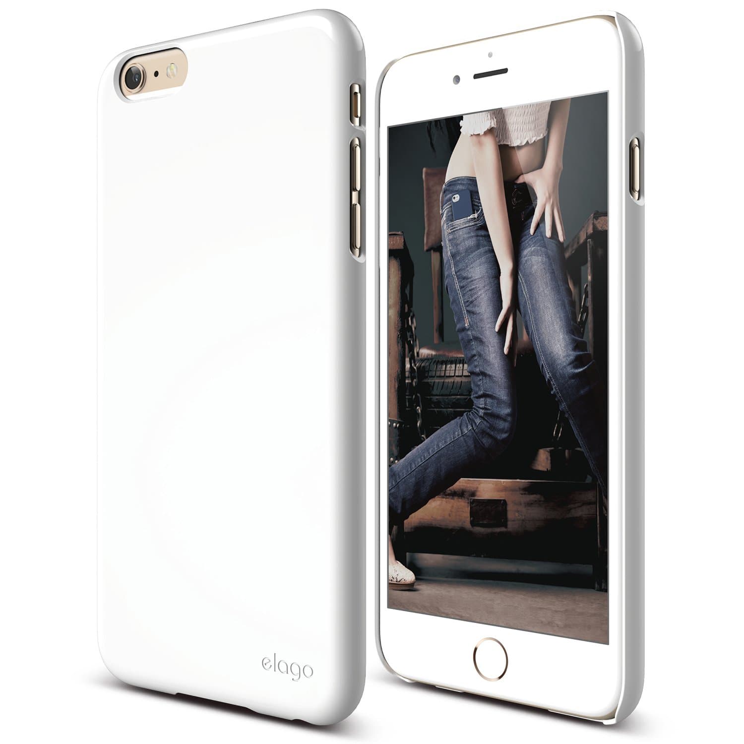 Качествен кейс и HD покритие за iPhone 6 Plus - Elago S6P Slim Fit 2 Case + HD Clear Film (бял)