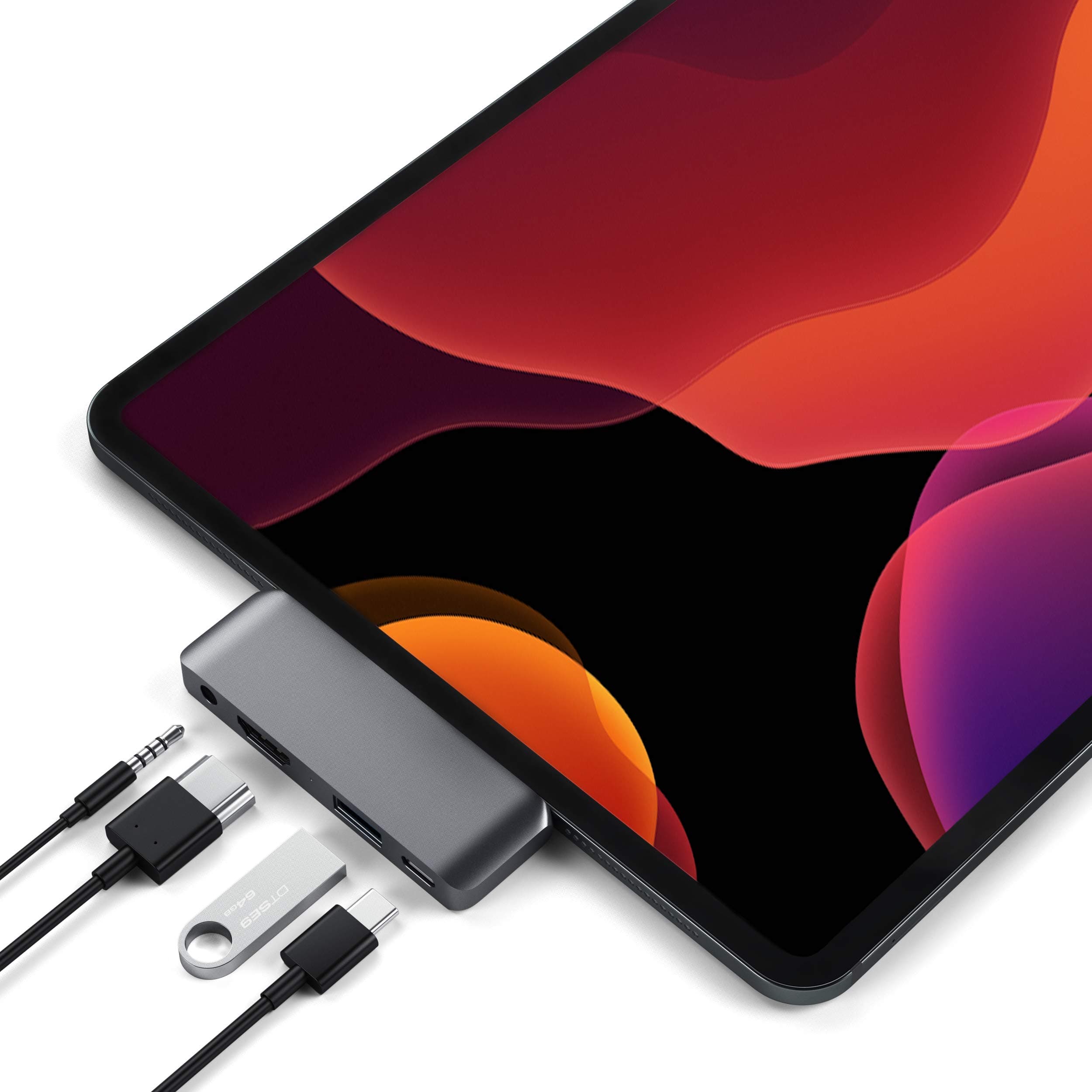 Докинг станция Satechi Mobile Pro, от USB C към 1x USB C(PD), 1x USB A, 1x HDMI, 1x AUX, тъмносива