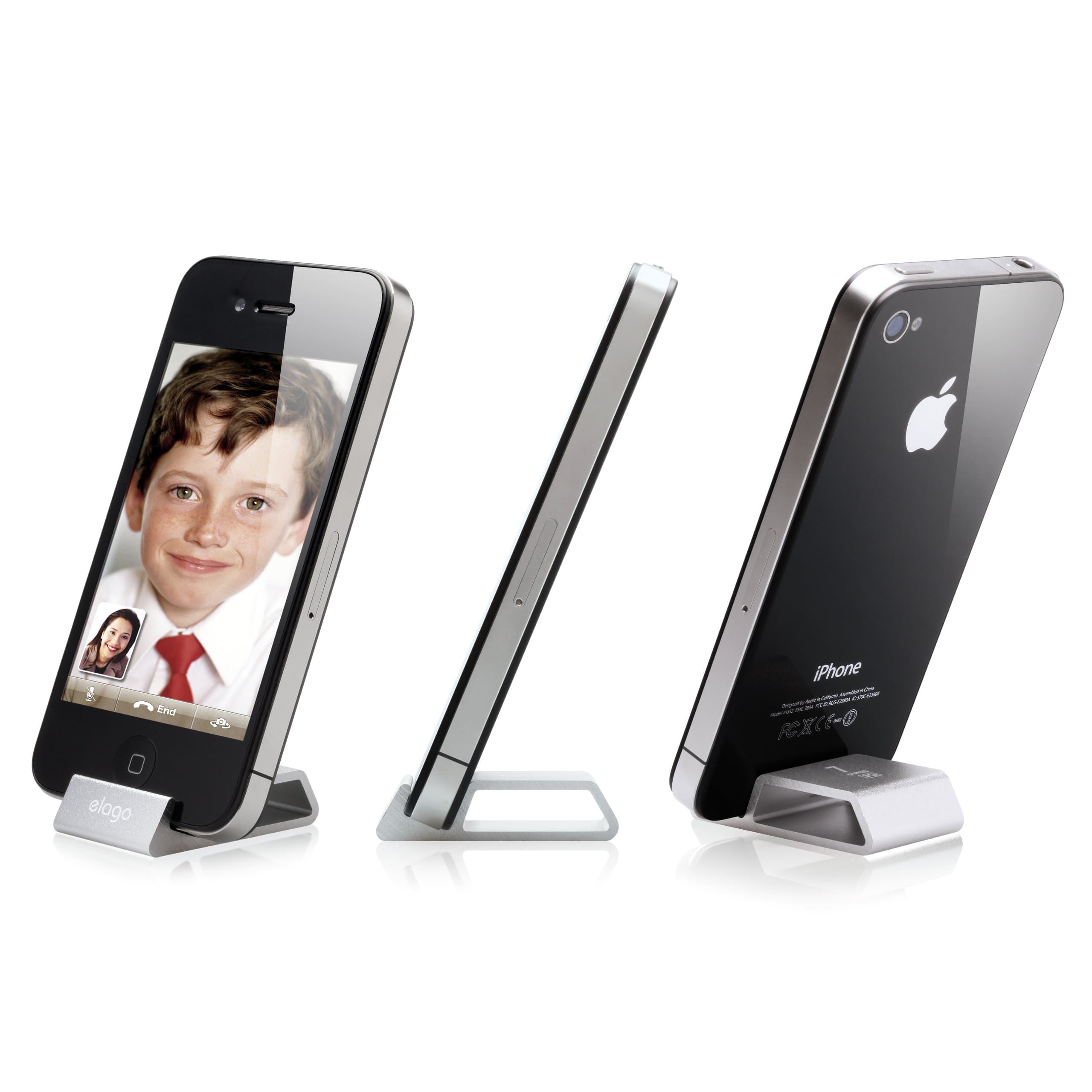 Дизайнерска алуминиева поставка за смартфони - Elago S4 Stand (сребрист)