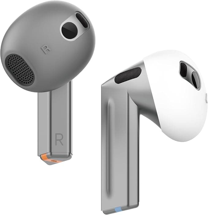 Антибактериални силиконови калъфчета за Samsung Galaxy Buds 3 (4 броя) - Elago Galaxy Buds 3 Secure Fit (бял-сив)