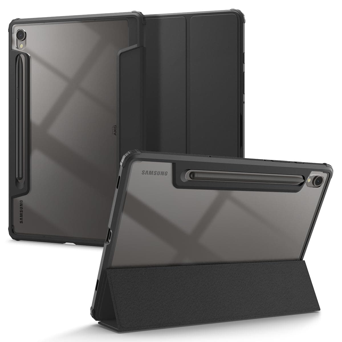 Удароустойчив хибриден кейс от най-висок клас с поставка за Samsung Galaxy Tab S9 - Spigen Ultra Hybrid Pro Case (черен)