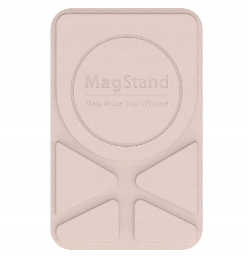 Кожена поставка за кейсове и смартфони съвместима с MagSafe аксесоари - SwitchEasy MagStand Leather Stand (розов)