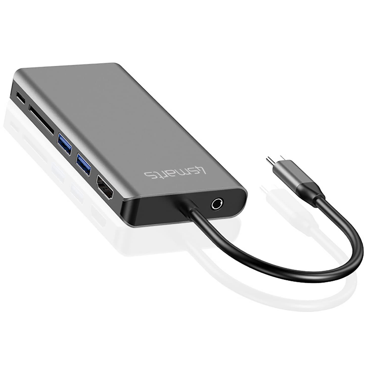 Докинг станция 4smarts 8in1 Hub with DeX Function (458723), от USB C към 1x USB C(PD), 2x USB A, 1x HDMI, 1x VGA, 1x RJ-45, 1x MicroSD Reader, 1x AUX, сив